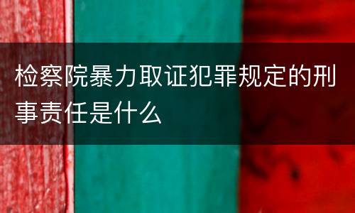 检察院暴力取证犯罪规定的刑事责任是什么