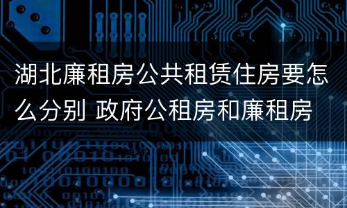 湖北廉租房公共租赁住房要怎么分别 政府公租房和廉租房
