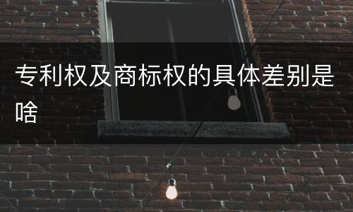 专利权及商标权的具体差别是啥