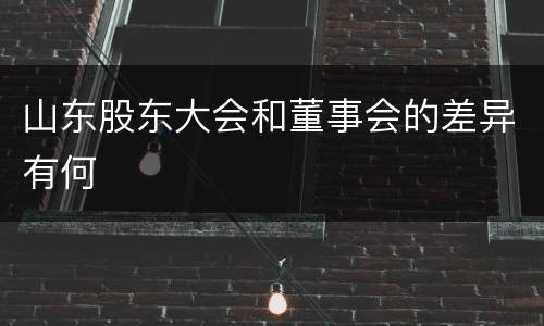 山东股东大会和董事会的差异有何