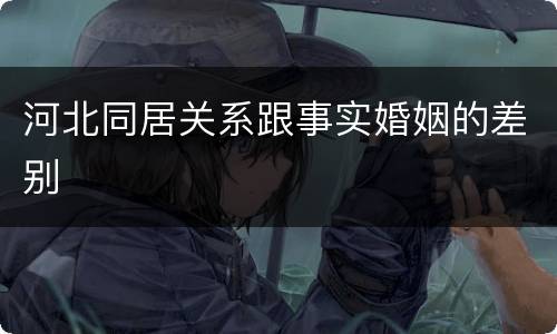 河北同居关系跟事实婚姻的差别
