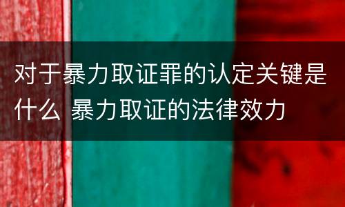 对于暴力取证罪的认定关键是什么 暴力取证的法律效力