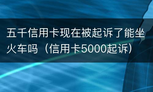 五千信用卡现在被起诉了能坐火车吗（信用卡5000起诉）