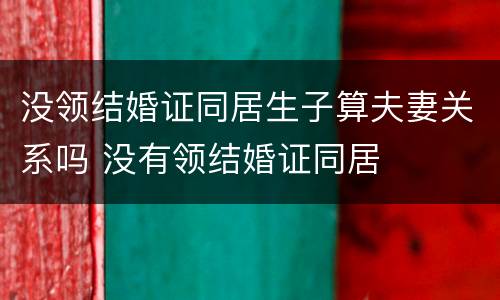 没领结婚证同居生子算夫妻关系吗 没有领结婚证同居