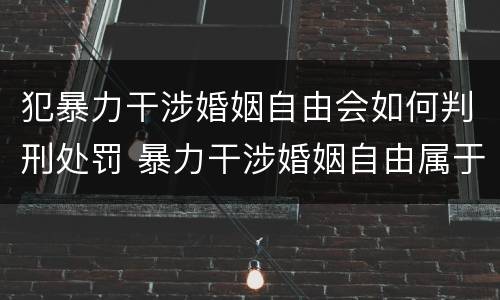 犯暴力干涉婚姻自由会如何判刑处罚 暴力干涉婚姻自由属于犯罪吗