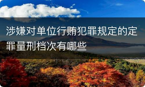 涉嫌对单位行贿犯罪规定的定罪量刑档次有哪些