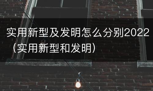 实用新型及发明怎么分别2022（实用新型和发明）