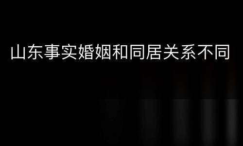 山东事实婚姻和同居关系不同