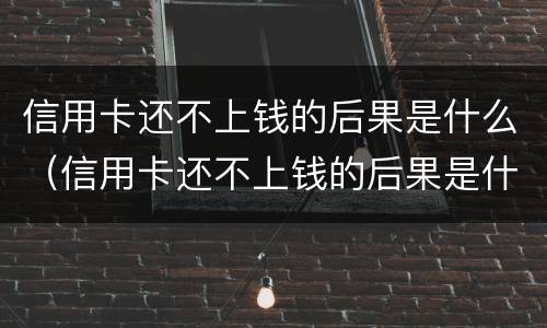 信用卡还不上钱的后果是什么（信用卡还不上钱的后果是什么呢）