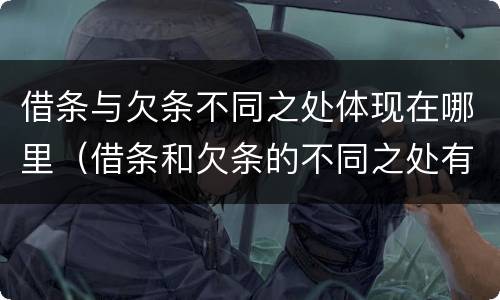 借条与欠条不同之处体现在哪里（借条和欠条的不同之处有哪些）