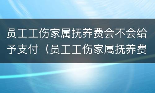 员工工伤家属抚养费会不会给予支付（员工工伤家属抚养费会不会给予支付工资）