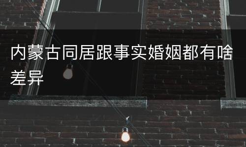 内蒙古同居跟事实婚姻都有啥差异