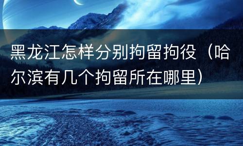 黑龙江怎样分别拘留拘役（哈尔滨有几个拘留所在哪里）