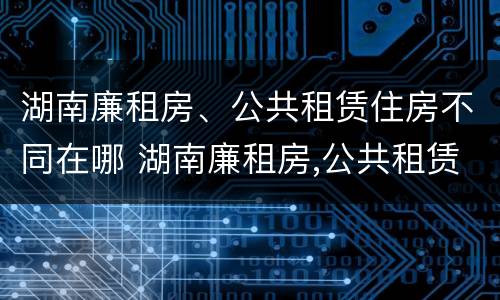 湖南廉租房、公共租赁住房不同在哪 湖南廉租房,公共租赁住房不同在哪里办理