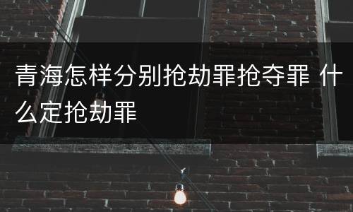 青海怎样分别抢劫罪抢夺罪 什么定抢劫罪