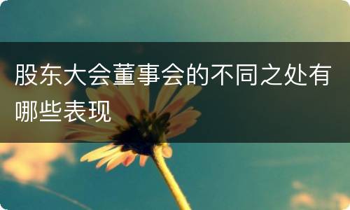 股东大会董事会的不同之处有哪些表现
