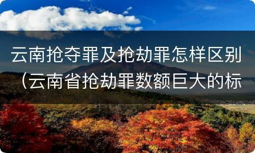 云南抢夺罪及抢劫罪怎样区别（云南省抢劫罪数额巨大的标准）