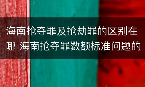 海南抢夺罪及抢劫罪的区别在哪 海南抢夺罪数额标准问题的规定