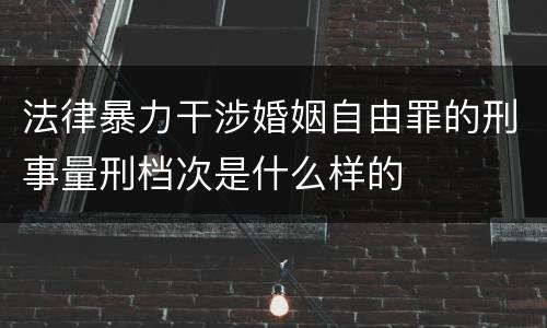 法律暴力干涉婚姻自由罪的刑事量刑档次是什么样的