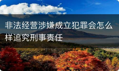 非法经营涉嫌成立犯罪会怎么样追究刑事责任