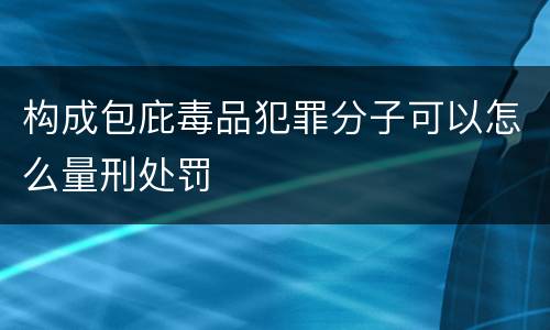 构成包庇毒品犯罪分子可以怎么量刑处罚