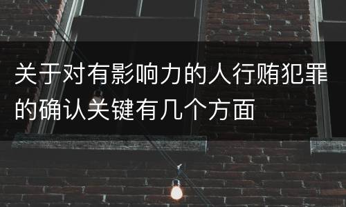 关于对有影响力的人行贿犯罪的确认关键有几个方面