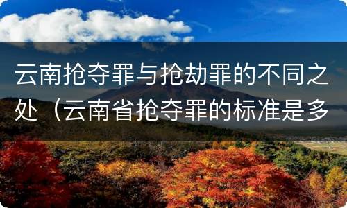 云南抢夺罪与抢劫罪的不同之处（云南省抢夺罪的标准是多少?）
