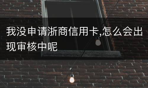 我没申请浙商信用卡,怎么会出现审核中呢