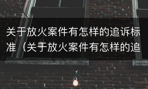 关于放火案件有怎样的追诉标准（关于放火案件有怎样的追诉标准规定）