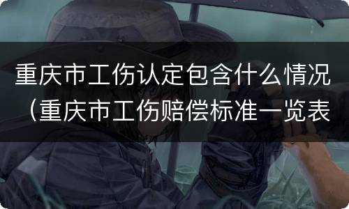 重庆市工伤认定包含什么情况（重庆市工伤赔偿标准一览表）