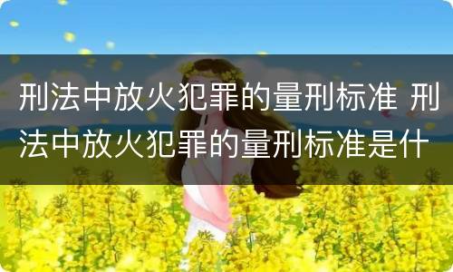 刑法中放火犯罪的量刑标准 刑法中放火犯罪的量刑标准是什么