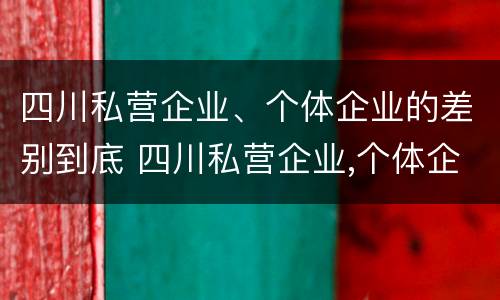 四川私营企业、个体企业的差别到底 四川私营企业,个体企业的差别到底是什么
