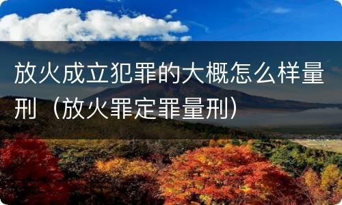 放火成立犯罪的大概怎么样量刑（放火罪定罪量刑）