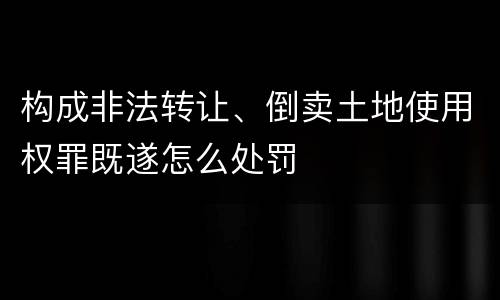 构成非法转让、倒卖土地使用权罪既遂怎么处罚