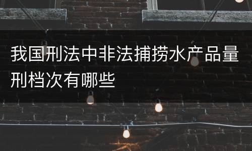 我国刑法中非法捕捞水产品量刑档次有哪些