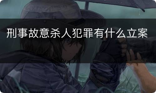 刑事故意杀人犯罪有什么立案