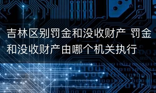 吉林区别罚金和没收财产 罚金和没收财产由哪个机关执行