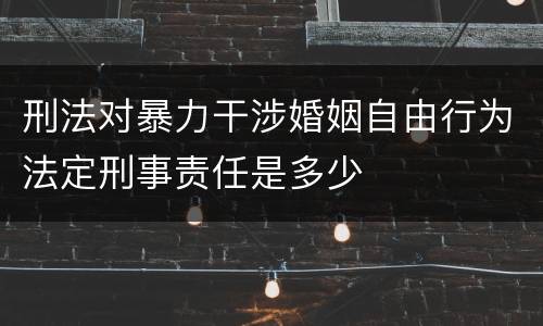 刑法对暴力干涉婚姻自由行为法定刑事责任是多少