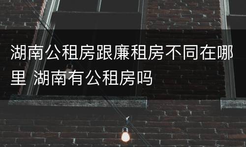 湖南公租房跟廉租房不同在哪里 湖南有公租房吗