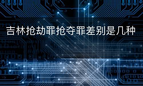 吉林抢劫罪抢夺罪差别是几种