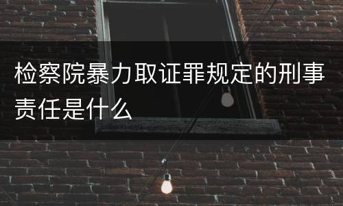 检察院暴力取证罪规定的刑事责任是什么