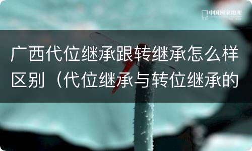 广西代位继承跟转继承怎么样区别（代位继承与转位继承的区别?）