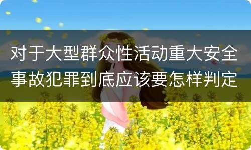 对于大型群众性活动重大安全事故犯罪到底应该要怎样判定