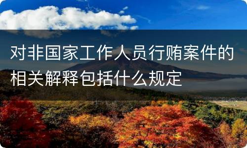 对非国家工作人员行贿案件的相关解释包括什么规定