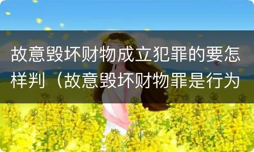 故意毁坏财物成立犯罪的要怎样判（故意毁坏财物罪是行为犯吗）