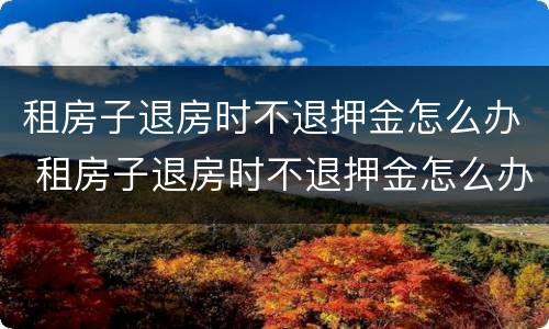 租房子退房时不退押金怎么办 租房子退房时不退押金怎么办理