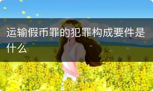运输假币罪的犯罪构成要件是什么