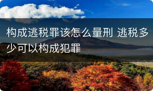 构成逃税罪该怎么量刑 逃税多少可以构成犯罪