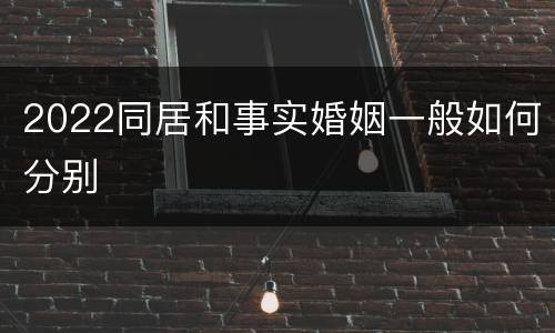 2022同居和事实婚姻一般如何分别