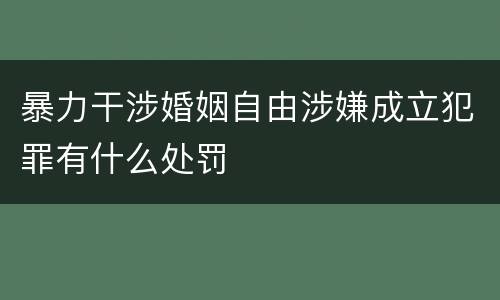 暴力干涉婚姻自由涉嫌成立犯罪有什么处罚